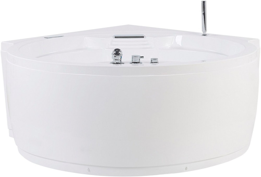 Baignoire d'angle blanche 150 x 114 cm avec LED et haut parleur Bluetooth MILANO Baignoire d'angle Beliani 759215000000 Photo no. 1