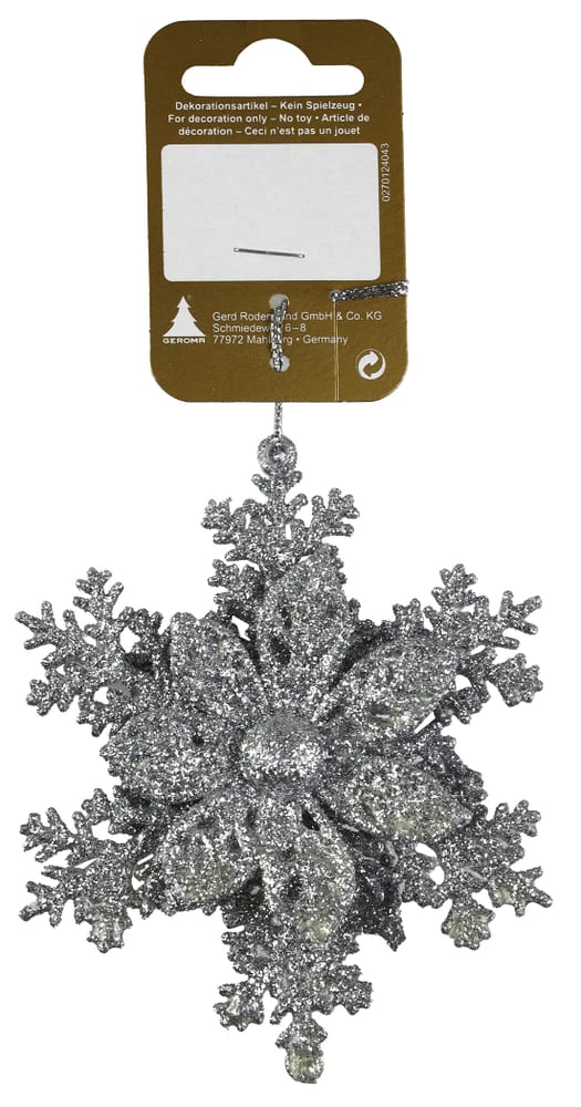 Flocon de neige design floral, argent Décoration de sapin Geroma 655183000000 Photo no. 1