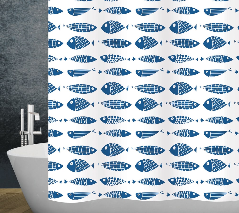 Tenda da doccia Scuby 120 x 200 cm Tenda da doccia diaqua 674084800000 Colore Bianco-azzuro Dimensioni 120x200 cm N. figura 1