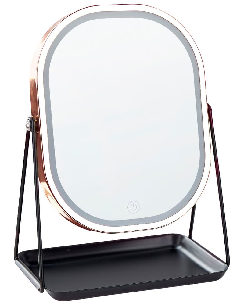 Specchio da tavolo LED oro rosa 20 x 22 cm DORDOGNE Specchio per make-up Beliani 669700118919 N. figura 1