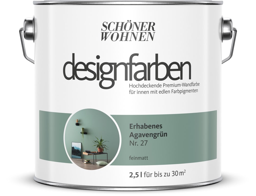 Designfarbe Agavengrün 2,5 l Peinture murale Schöner Wohnen 660977100000 Contenu 2.5 l Photo no. 1