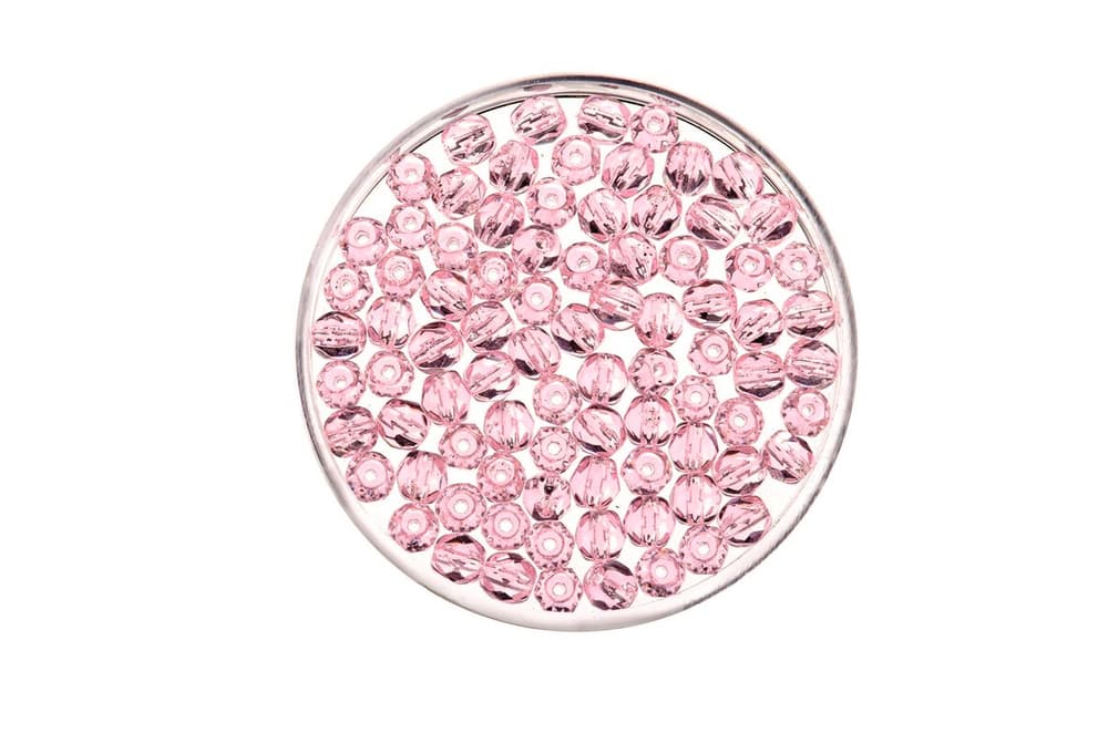 Perline di vetro af. 4mm 100pz rosa Perline artigianali 608141800000 N. figura 1