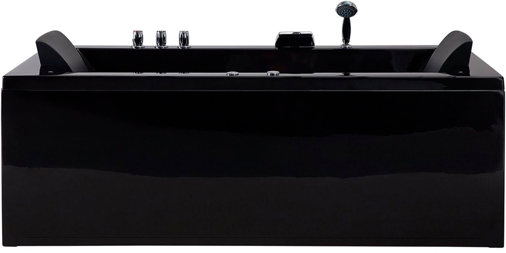 Whirlpool Badewanne schwarz mit LED rechts 183 x 90 cm VARADERO Rechteckige Badewanne Beliani 655503700000 Bild Nr. 1