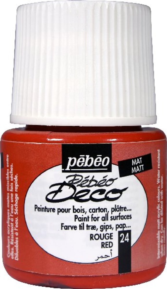 Pébéo Deco red 24 Peinture acrylique Pebeo 663513002400 Couleur Rouge Photo no. 1