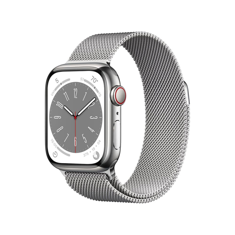 Watch Series 8 GPS + Cellular 41mm Silver Stainless Steel Case with Silver Milanese Loop Smartwatch Apple 785300169171 N. figura 1