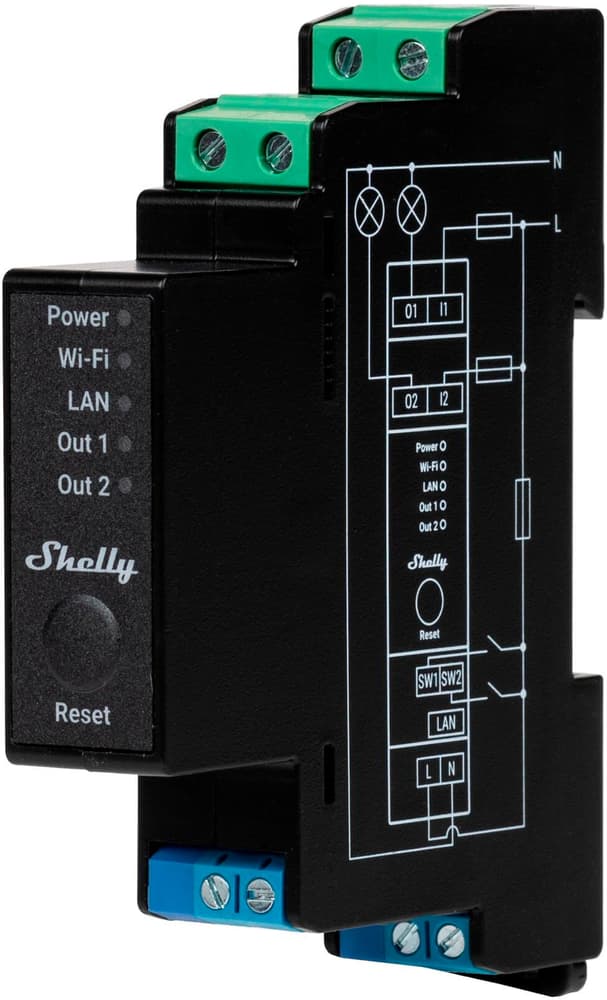 Attuatore per switch WLAN Pro 2PM con misurazione della potenza Attuatore dell'interruttore Shelly 785300182046 N. figura 1