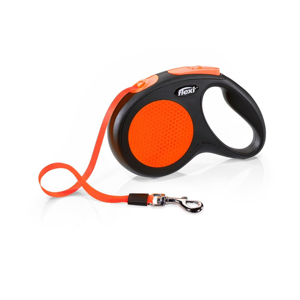 laisse-sangle orange fluo M, 5 m Laisses à enrouleur flexi 658567700000 Photo no. 1