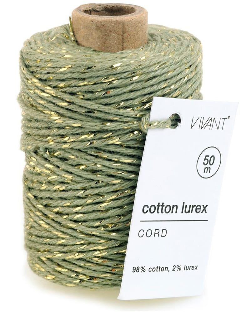 COTTON LUREKT Kordel Geschenkband 655136200066 Farbe Hellgrün-pastell Grösse L: 50.0 m x B: 2.0 mm Bild Nr. 1