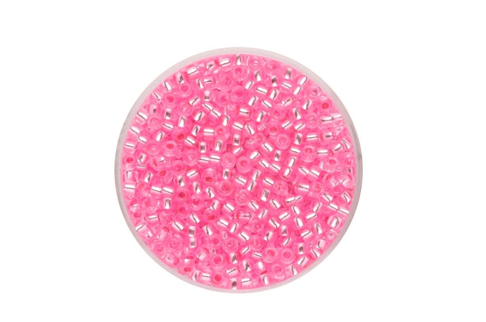 Rocailles Silbereinzug rosa 2.6mm 17g Bastelperlen 608135100000 Bild Nr. 1