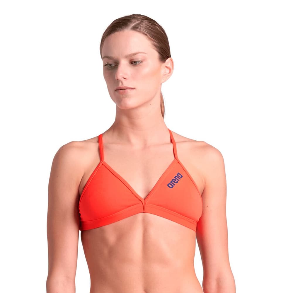 W Team Swim Top Tie Back Solid Parte superiore del bikini Arena 473660603657 Taglie 36 Colore corallo N. figura 1