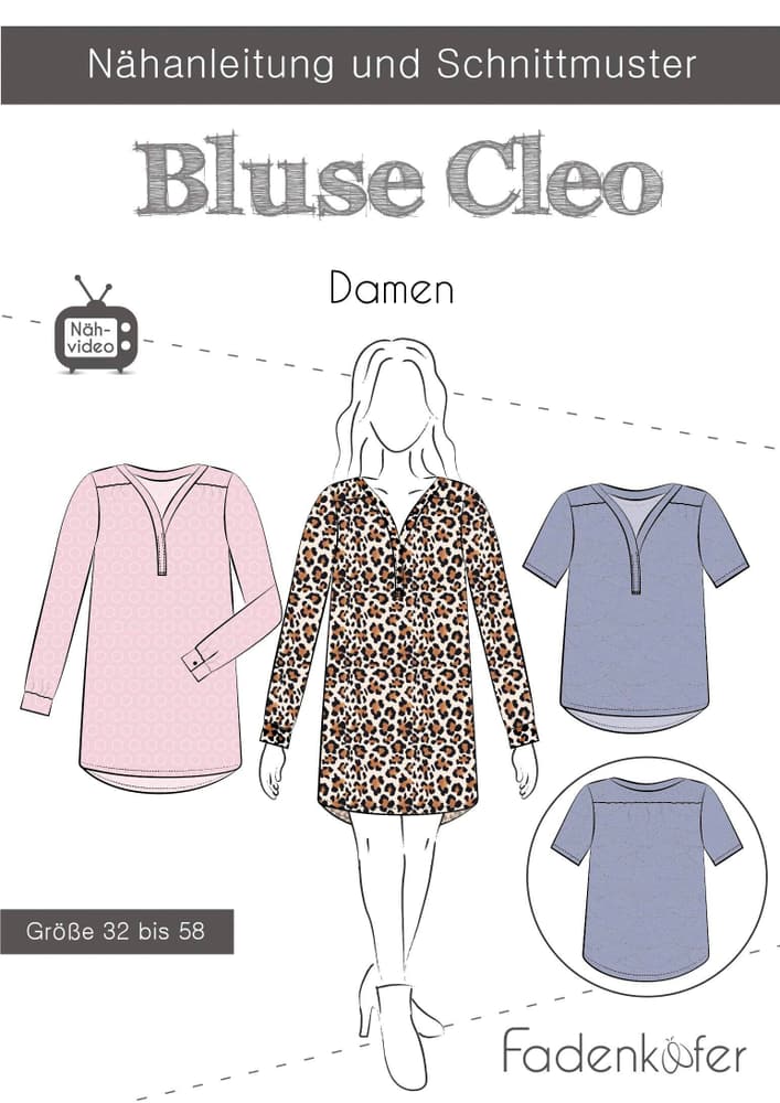 Papierschnittmuster Bluse Cleo Schnittmuster Fadenkäfer 669700125652 Bild Nr. 1