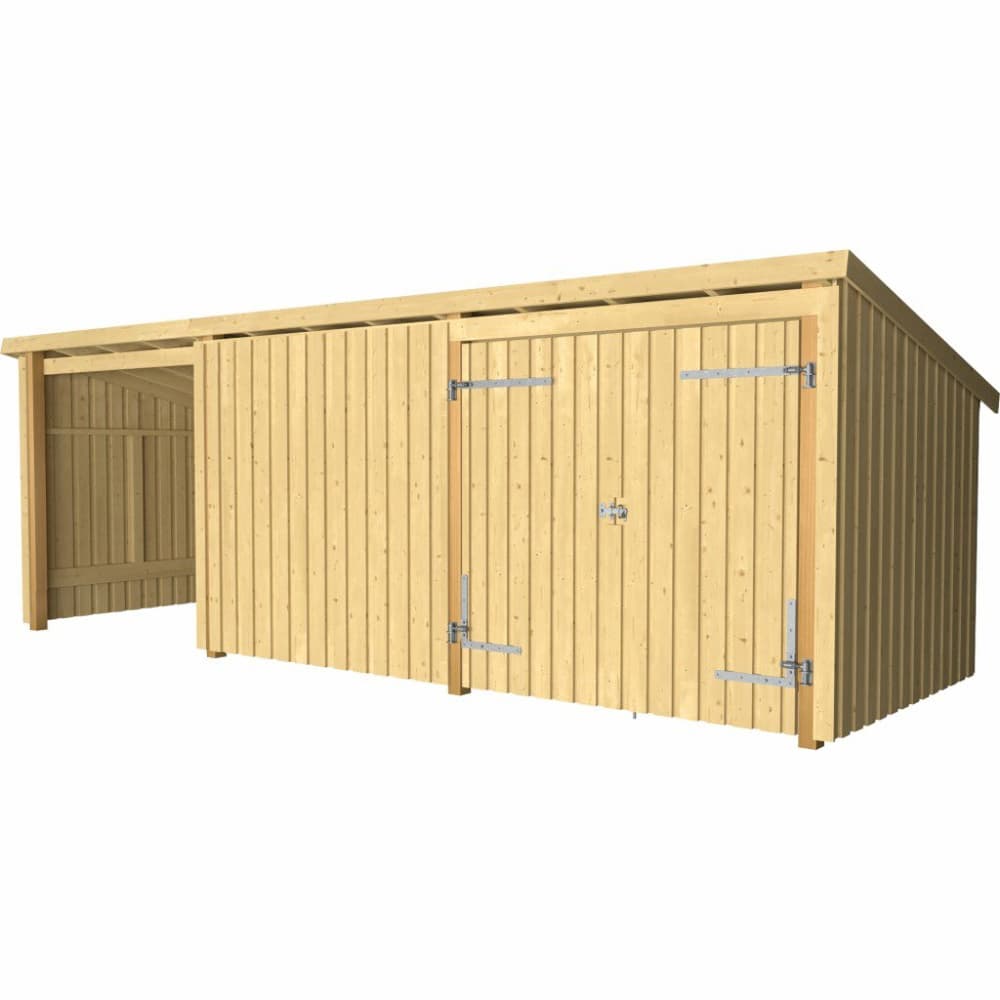 Multi Abri de jardin 3 Mod.+doubleporte+mur 635x218x167/218 cm non traité Cabane de jardin PLUS 669700107969 Photo no. 1