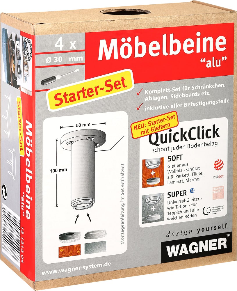 Set piedino per mobili TENO Gambe Per Mobili Wagner System 605867800000 N. figura 1