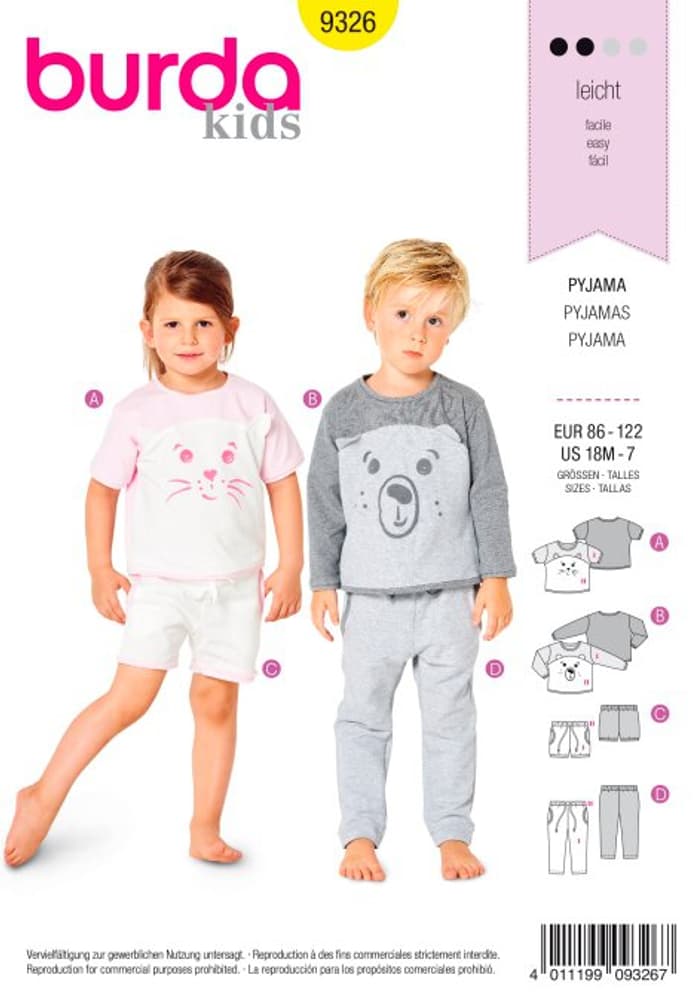 Patron de couture, pyjama Patron de Couture burda 669700125271 Photo no. 1