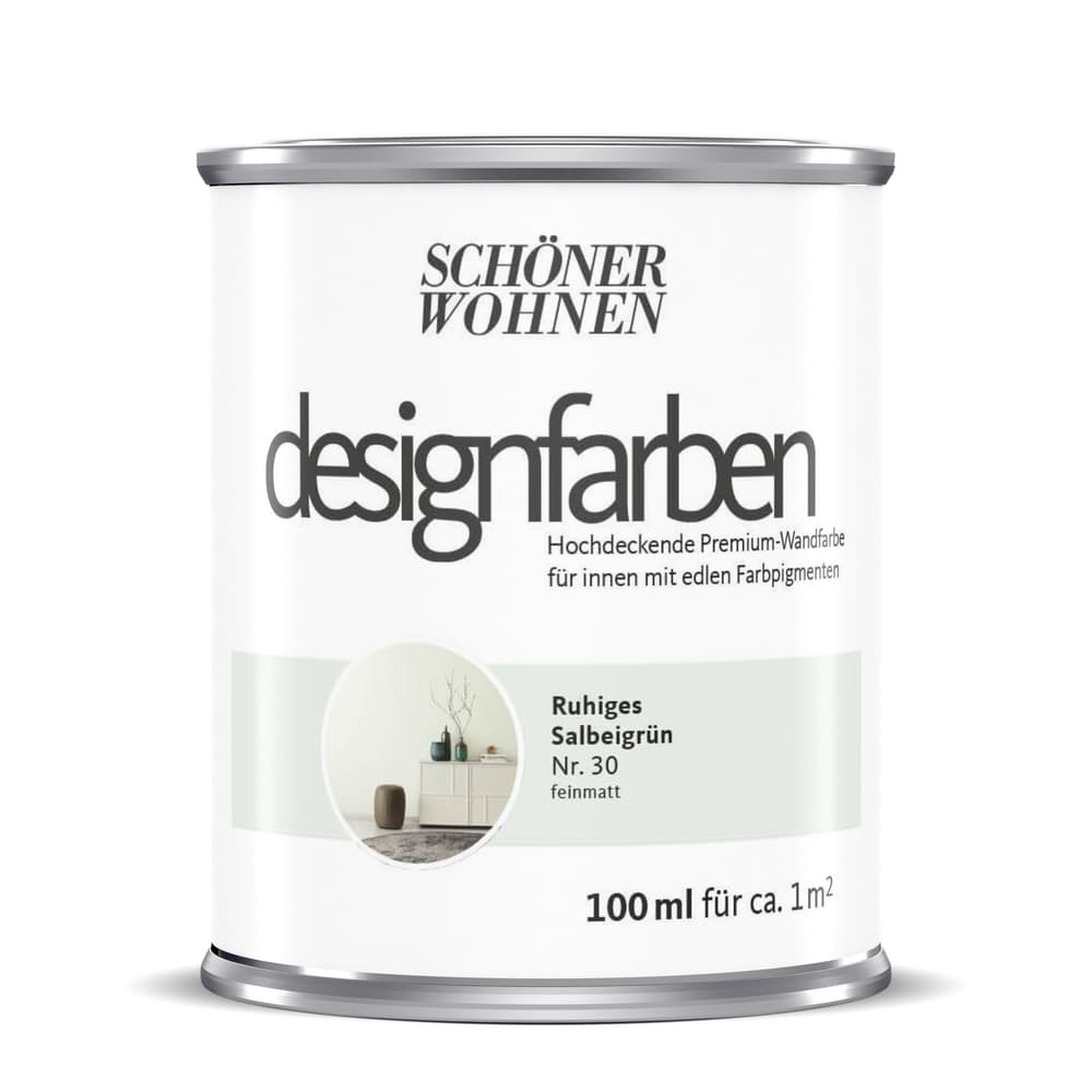 Designfarbe Salbeigrün 100 ml Pittura per pareti Schöner Wohnen 660991200000 Contenuto 100.0 ml N. figura 1