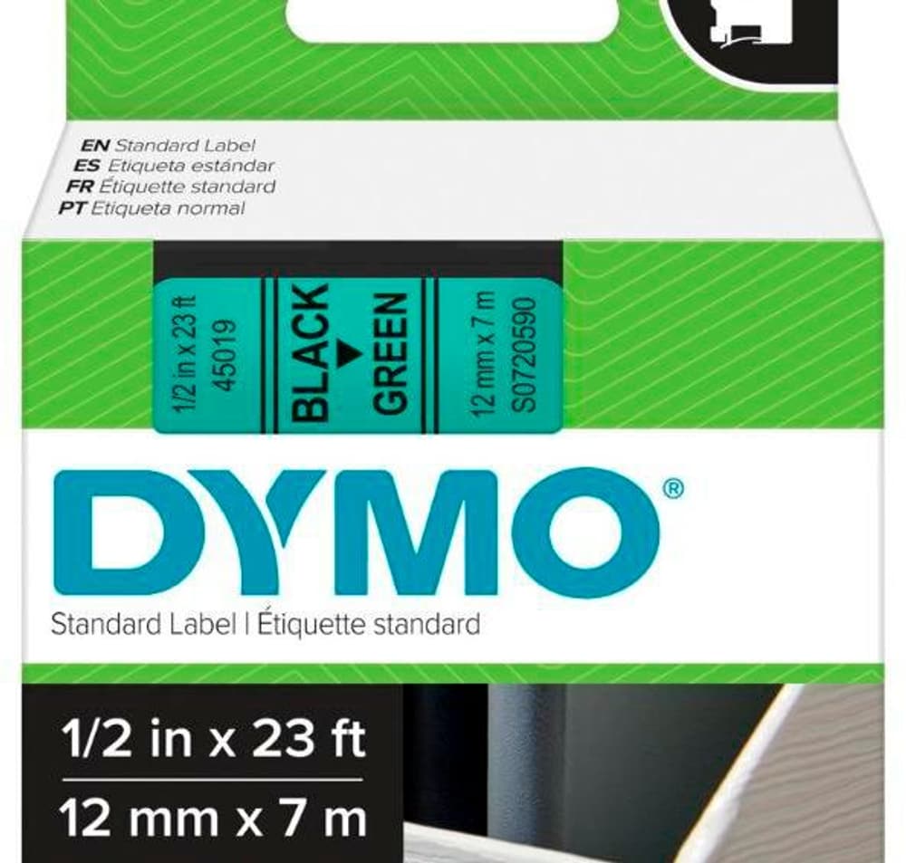 D1 Schwarz auf Grün Beschriftungsband Dymo 785302403778 Bild Nr. 1