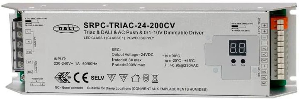 SRP-TRIAC dimmerabile Singel Color Trasformatore di tensione Sunricher 785300165076 N. figura 1