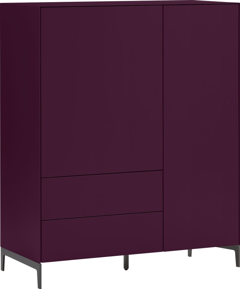 LUX Highboard 400847600000 Dimensions L: 100.0 cm x P: 46.0 cm x H: 123.5 cm Couleur Aubergine Photo no. 1