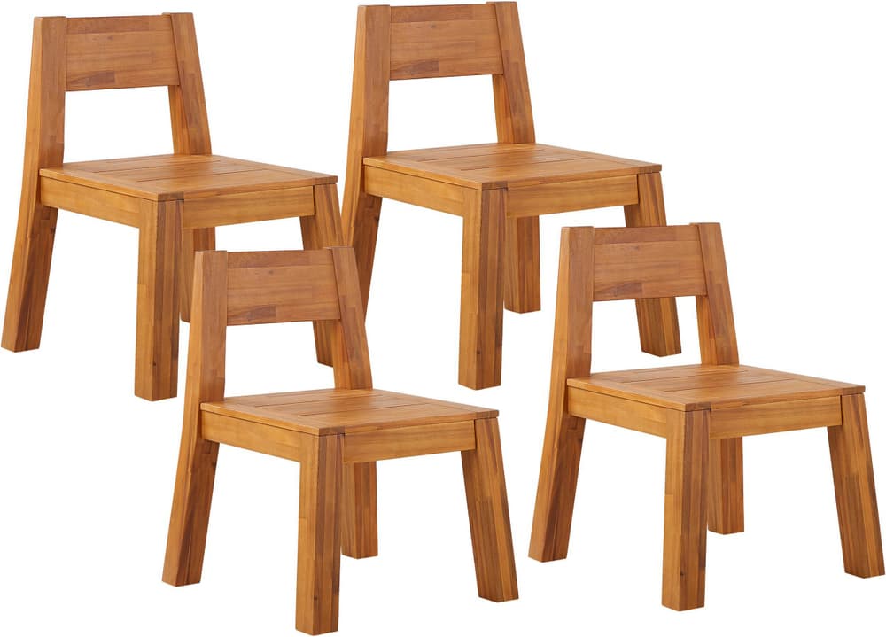 Set di 4 sedie da giardino legno di acacia chiaro LIVORNO Sedia da giardino Beliani 674734600000 N. figura 1
