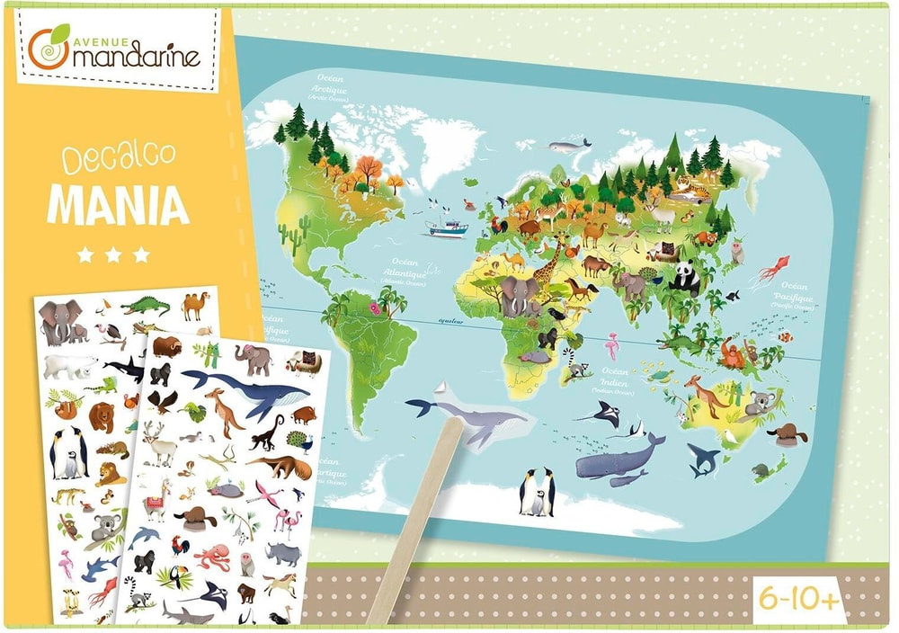 Kits de bricolage Carte du monde des animaux Ensemble d'artisanat Avenue Mandarine 785302426841 Photo no. 1