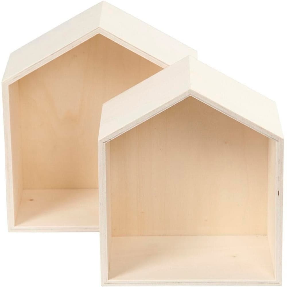 Kiste, Hausform, 2 Stück Holzkiste Creativ Company 785300183975 Bild Nr. 1