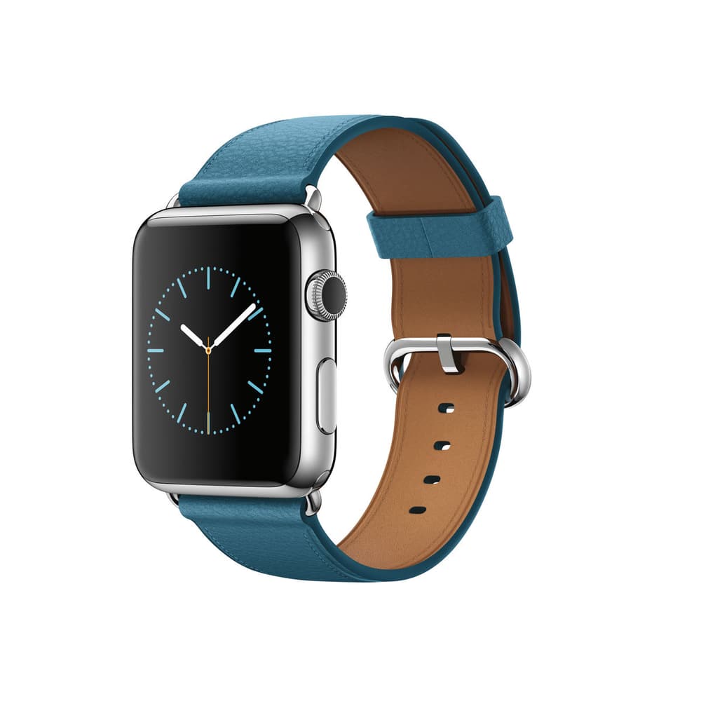 Watch, 42mm Edelstahlgehäuse mit klassischem Lederarmband Marineblau Apple 79812990000016 Bild Nr. 1
