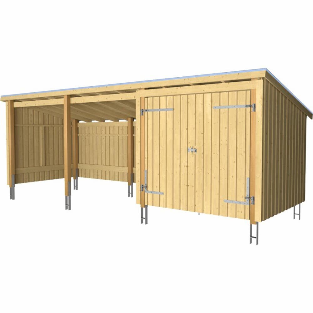 Nordic Multi Abri de jardin 3 Mod.+DoublePorte 635x218x167/218 cm Set 2 non traité Abri de jardin PLUS 669700109334 Photo no. 1