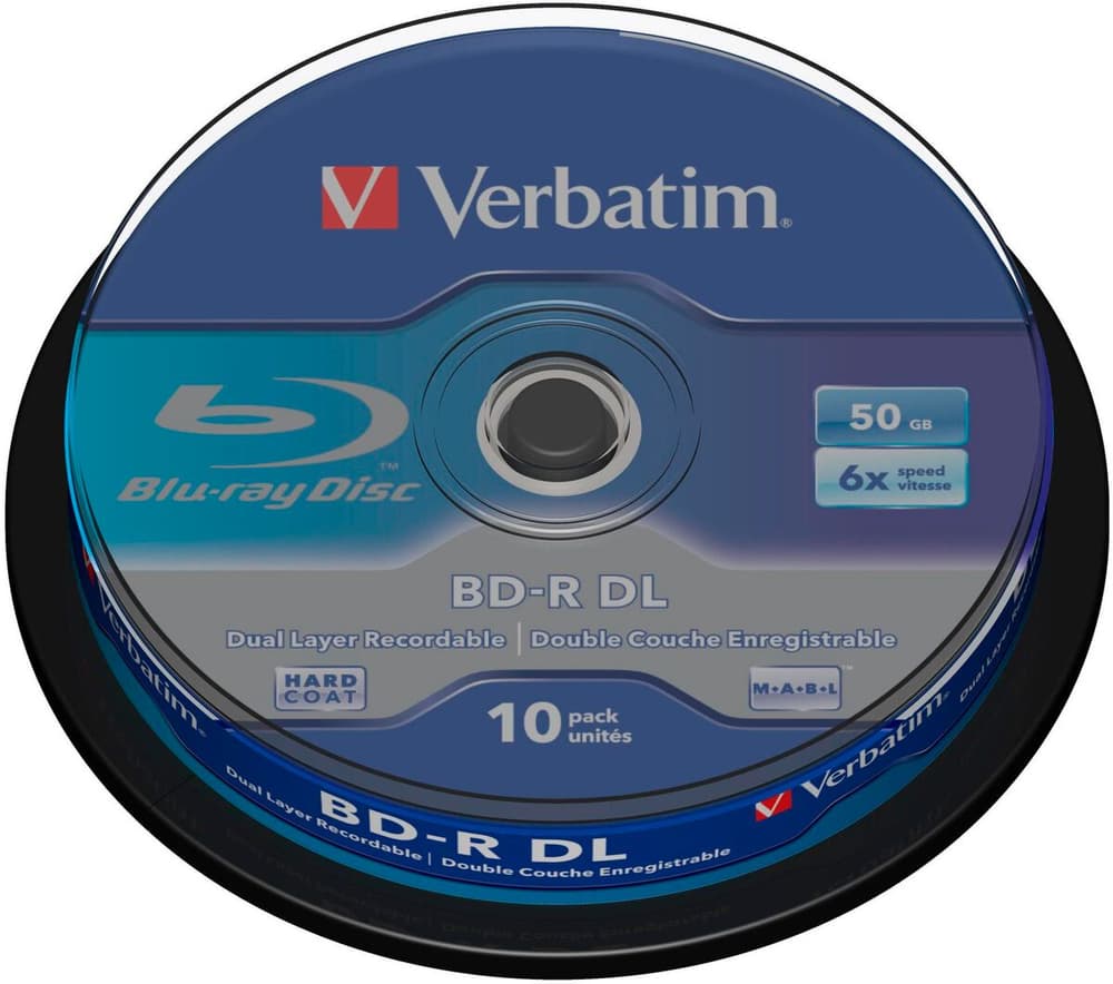 BD-R 50 GB, fuso (10 pezzi) Blu-ray vuoti Verbatim 785302435909 N. figura 1