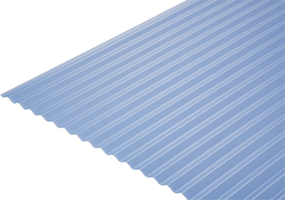 Plaques PVC à petites ondes 8/32 676423200000 Couleur Clair-Azur Dimension L: 650.0 mm x L: 1000.0 mm x H: 8.0 mm Photo no. 1