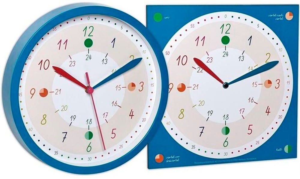 Horloge murale Tick & Tack avec horloge d'apprentissage bleu Horloge murale TFA 785300191578 Photo no. 1