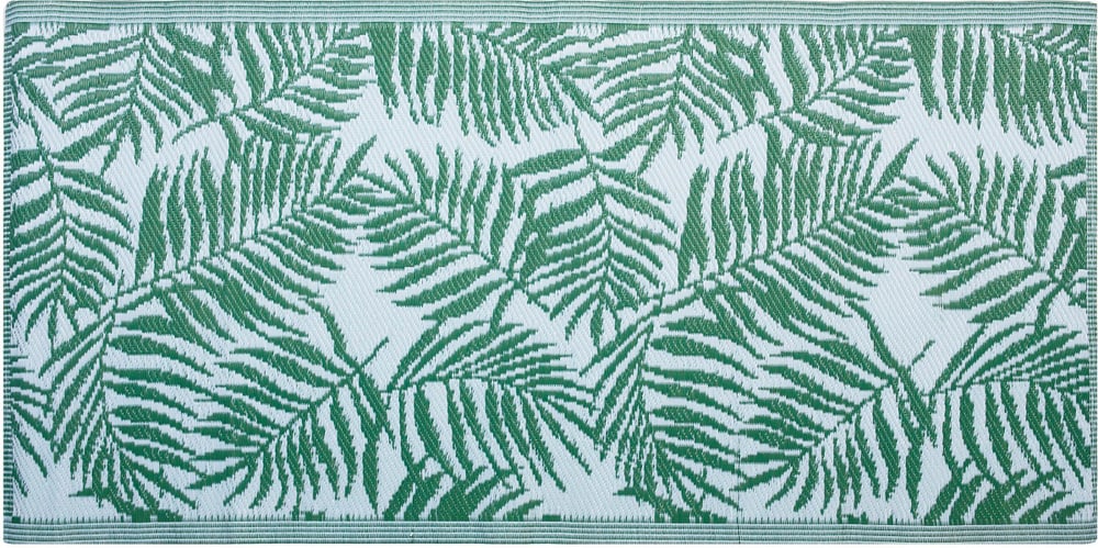 Tappeto da esterno verde scuro e bianco 90 x 150 cm KOTA Tappeto per esterni Beliani 655504700000 N. figura 1