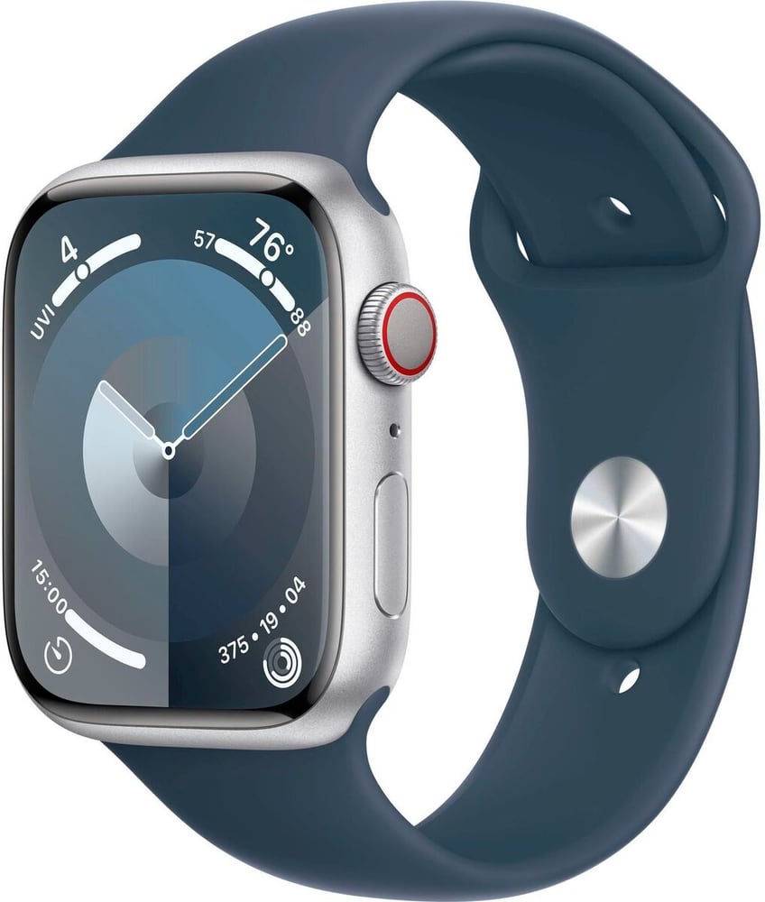 Watch Series 9 45 mm LTE Alu Silber Sport Sturmblau M/L Smartwatch Apple 785302428122 Bild Nr. 1