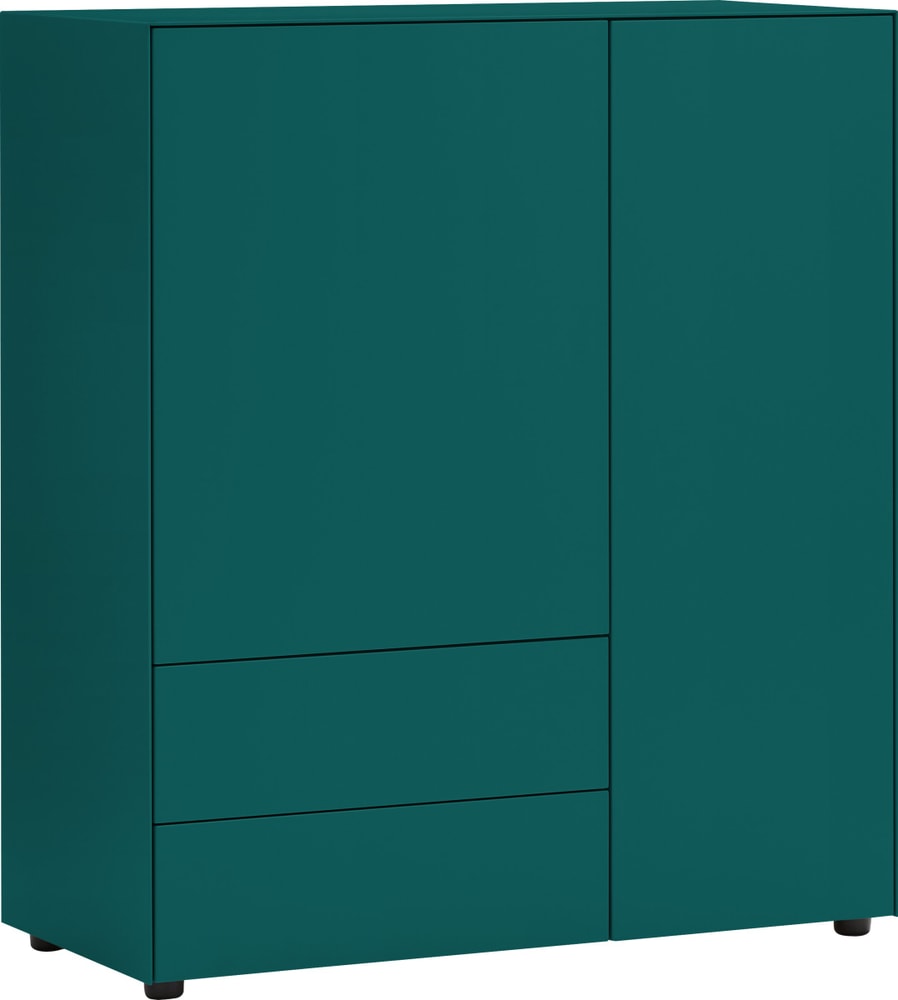 LUX Highboard 400840700066 Dimensions L: 100.0 cm x P: 46.0 cm x H: 111.5 cm Couleur Pétrole Photo no. 1