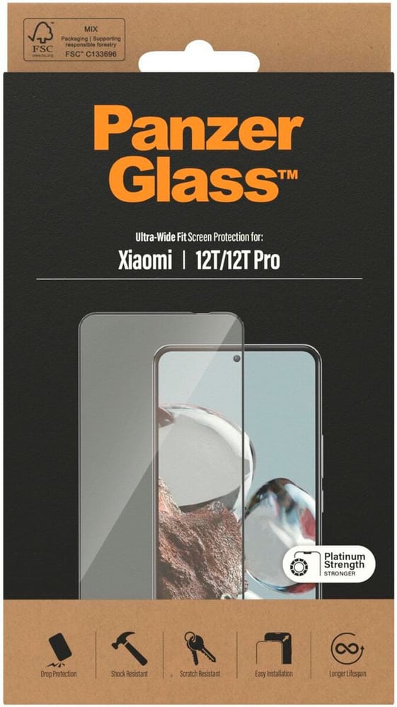 Ultra Wide Fit Xiaomi 12T/12T Pro Smartphone Schutzfolie Panzerglass 785300187170 Bild Nr. 1