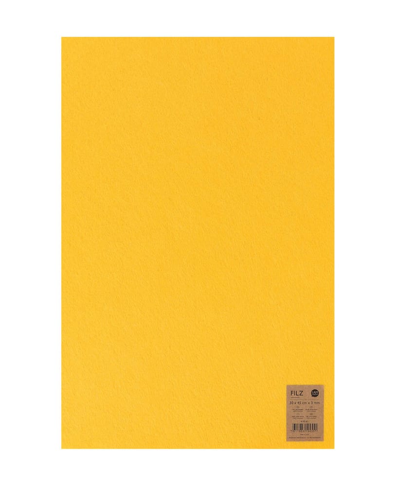 Feltro tessile, giallo, 30x45cm x 3mm Feltro artigianale 666914200000 N. figura 1