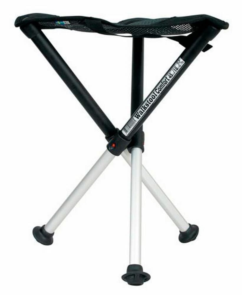 Dreibeinhocker Comfort 45 cm Schwarz/Silber Campingstuhl Walkstool 785302441166 Bild Nr. 1