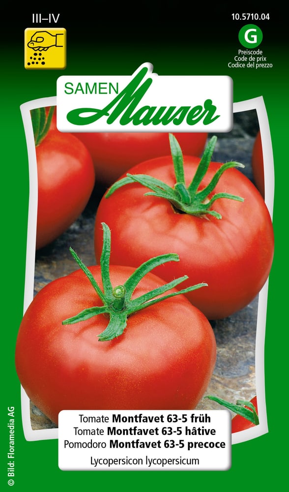 Tomate Montfavet H63-5 hâtive Semences de legumes Samen Mauser 650115703000 Contenu 0.25 g (env. 40 plantes ou 20 m²) Photo no. 1
