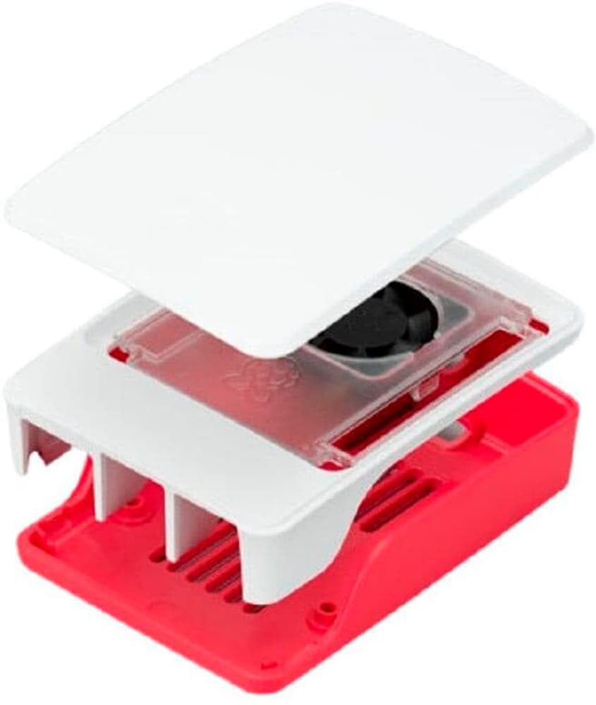 Custodia SC1159 rossa/bianca con ventola, Raspberry Pi 5 Accessori Scheda sviluppatore Raspberry Pi 785302435384 N. figura 1