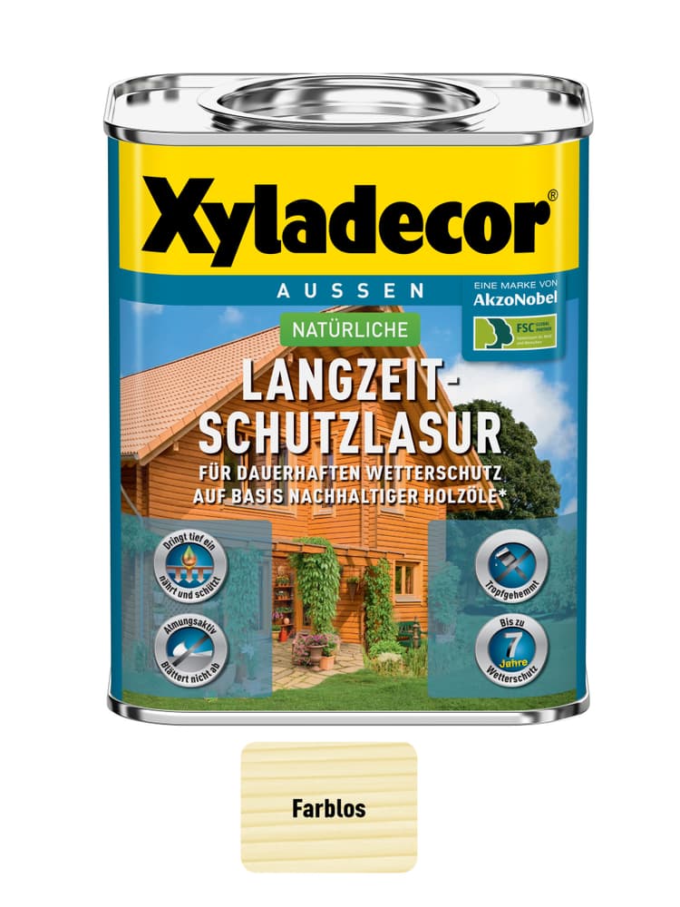 natürliche Langzeitschutzlasur Farblos 750 ml Lasur XYLADECOR 661777800000 Farbe Farblos Inhalt 750.0 ml Bild Nr. 1