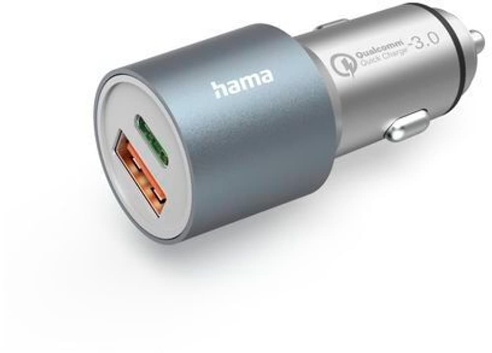 Caricabatterie rapido per auto, 1x USB-C PD, 1x USB-A QC, 38 W, metallo Adattatore per auto Hama 785300173419 N. figura 1