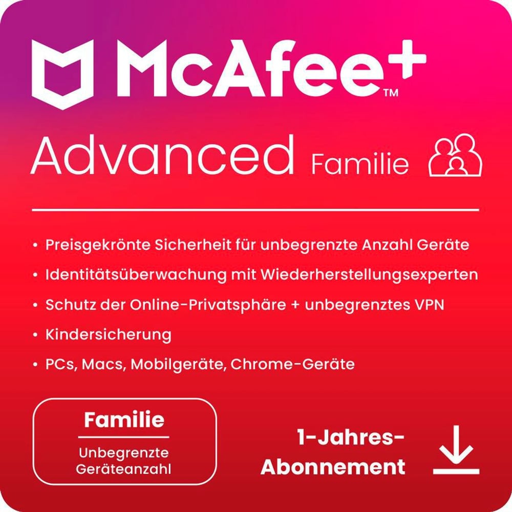 Plus Advanced - Family Antivirus (Download) McAfee 785302424579 N. figura 1