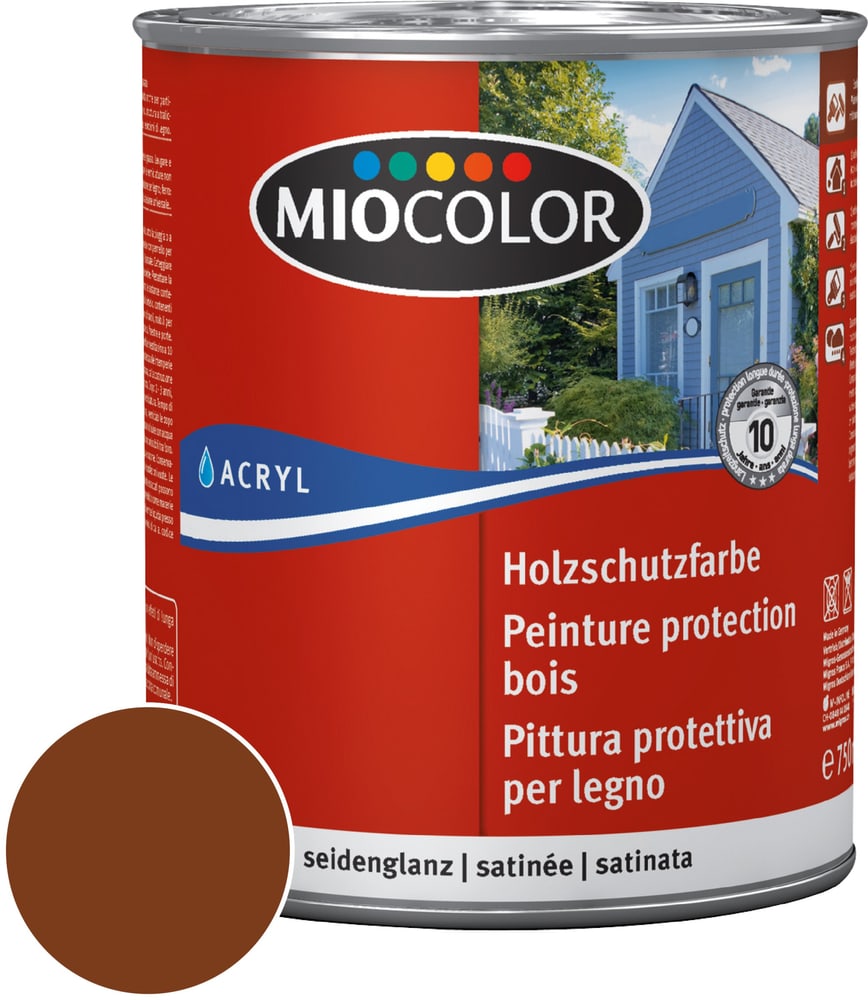 Pittura protettiva per legno Marrone noce 750 ml Miocolor 661117500000 Colore Marrone noce Contenuto 750.0 ml N. figura 1
