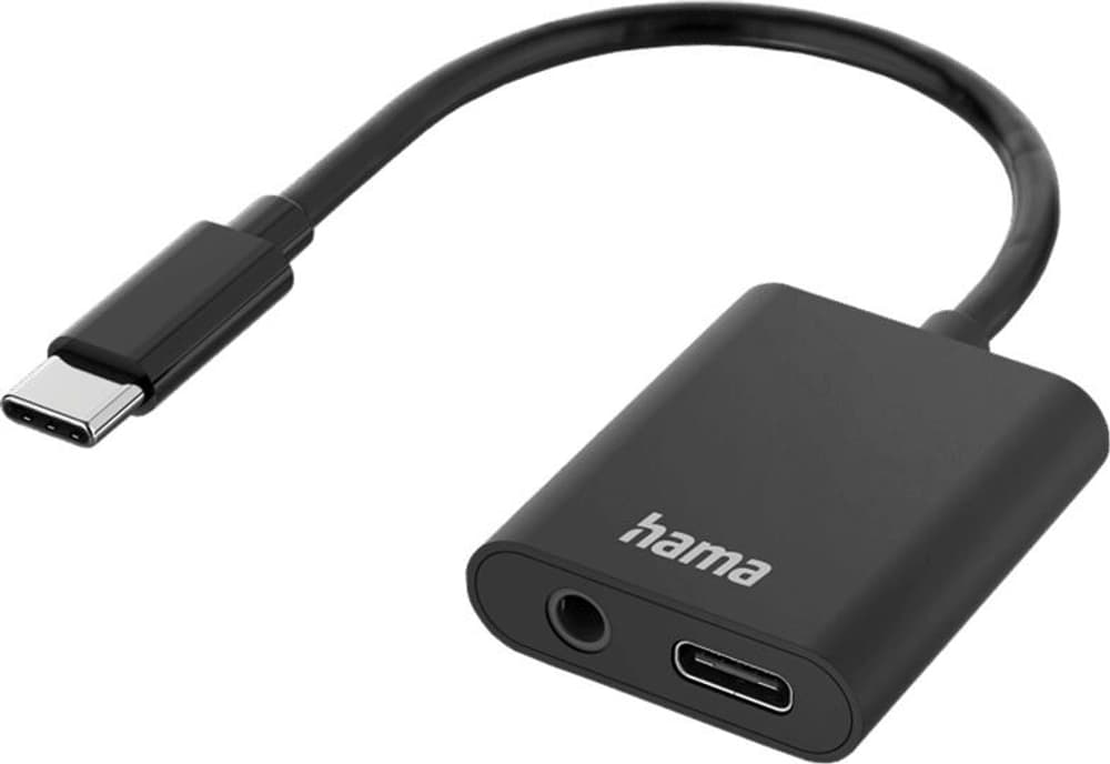 2in1 Audio-Ladeadapter, USB-C - USB-C und 3,5-mm-Klinke Audio, Schwarz Audiokabel Hama 785300175800 Bild Nr. 1