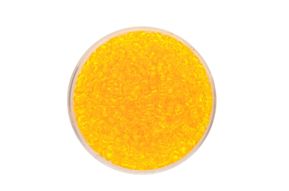 Perle di rocailles trasparente 2,6mm, 17 gr, giallo Perline artigianali 608134000000 N. figura 1