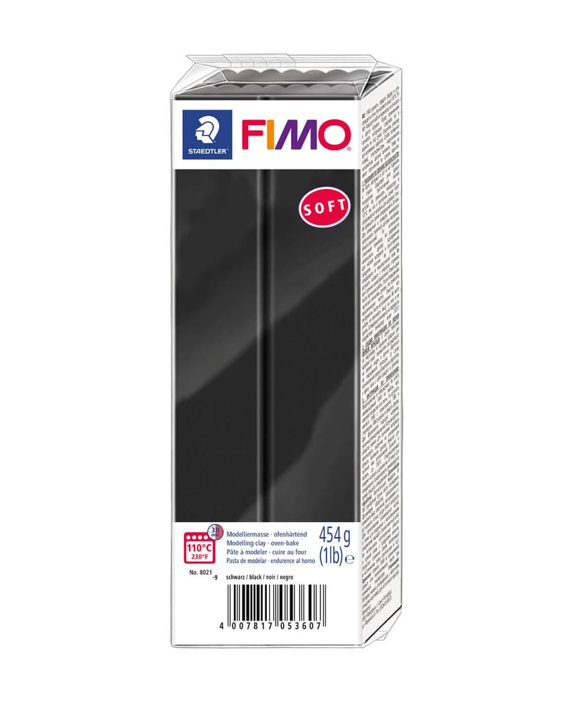 Soft FIMO bloc grand, noires Pâte à modeler Fimo 666930400000 Photo no. 1