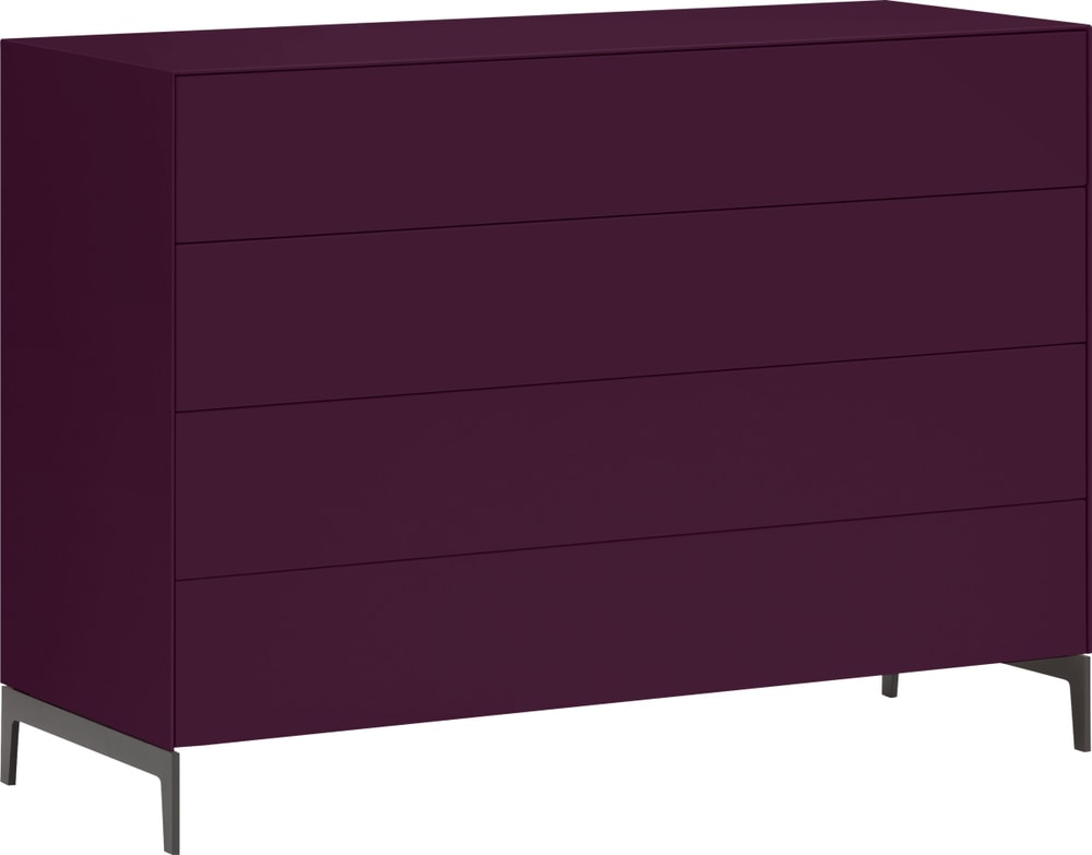 LUX Kommode 400844000000 Grösse B: 120.0 cm x T: 46.0 cm x H: 86.5 cm Farbe Aubergine Bild Nr. 1