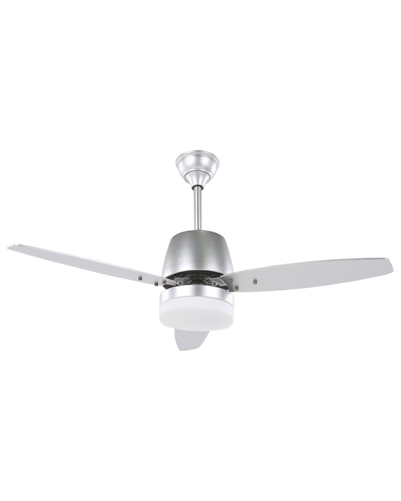 Ventilatore da soffitto con luce color argento MLAVA Ventilatore da soffitto Beliani 669700118772 N. figura 1