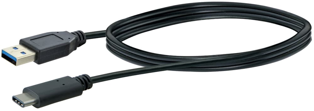 Cable USB 3.1 1m noir USB 3.0 typeA / USB 3.1 typeC Câble USB Schwaiger 613183700000 Photo no. 1