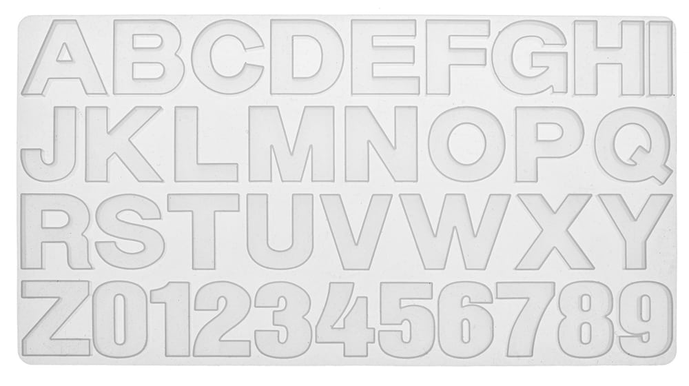 Silikon-Form 36x19cm Buchstaben+Zahlen 36tlg Giessform 668392300000 Bild Nr. 1
