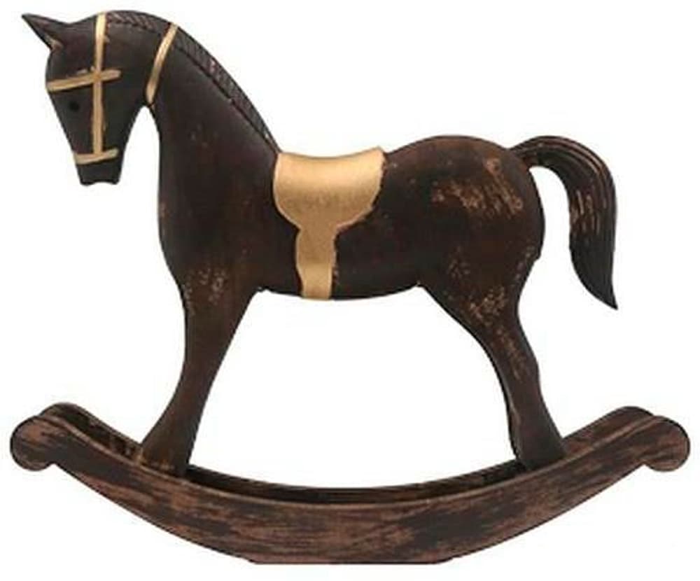 Figurina decorativa cavallo a dondolo 4x13x13cm nero Figura decorativa CHALET 785302444263 N. figura 1